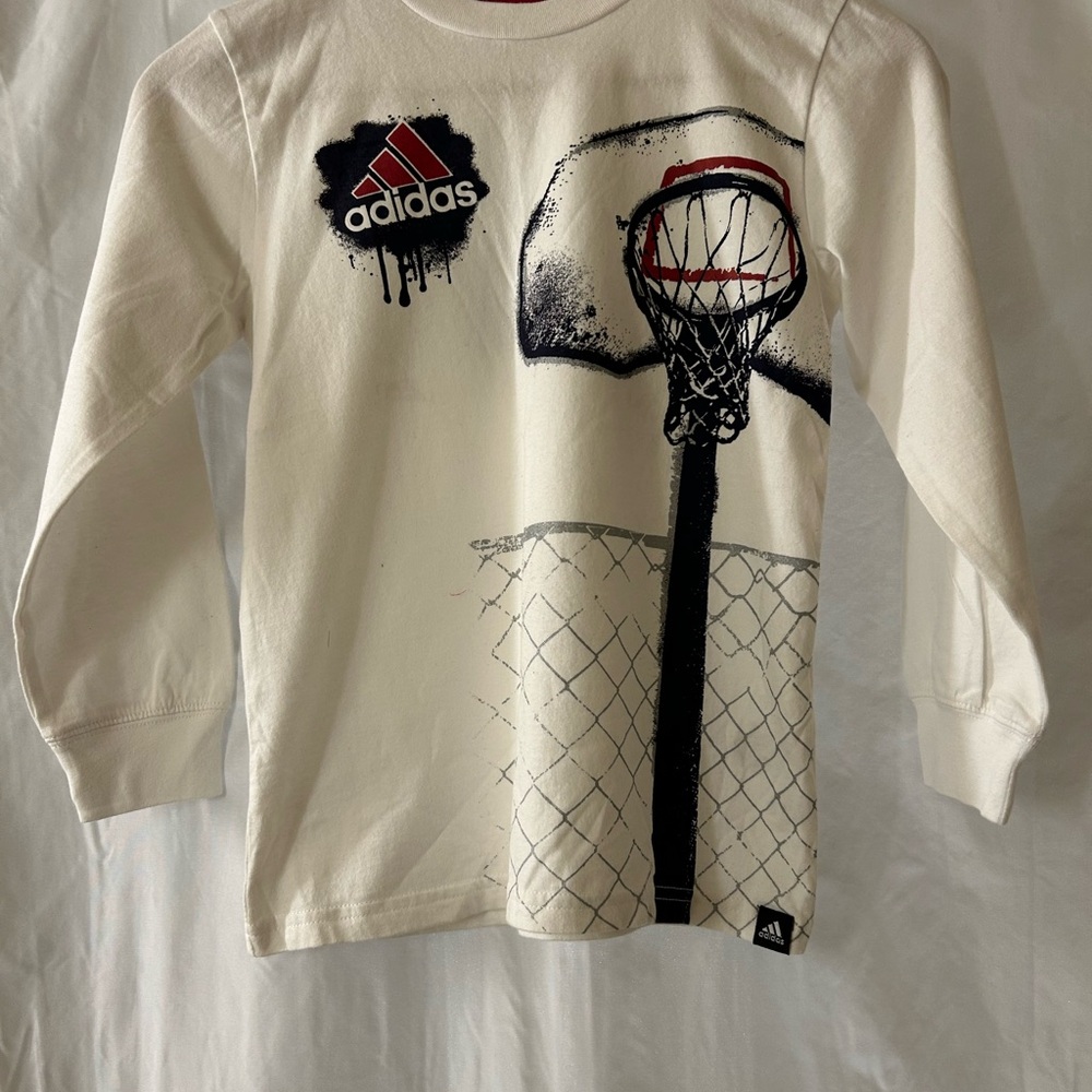 Adidas White Long Sleeve Tee with Breathable Fabric